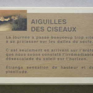 Plaquette Aiguilles de ciseaux par Philippe Jaccard